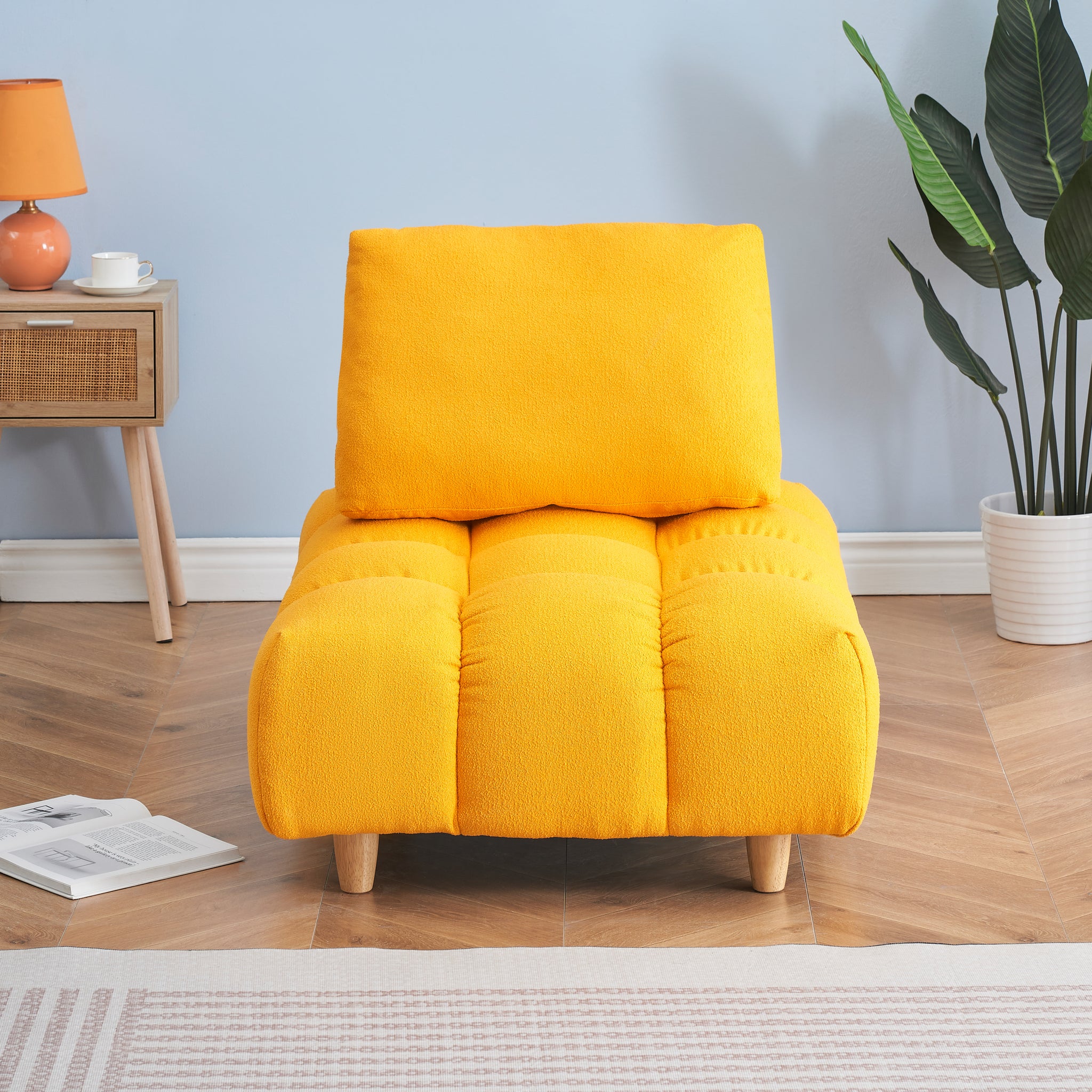 30 Inches Long, Teddy Sofa Fabric, With Spacious And Comfortable Seat, For Apartment Office Living Room Yellow Yellow Teddy 1 Seat