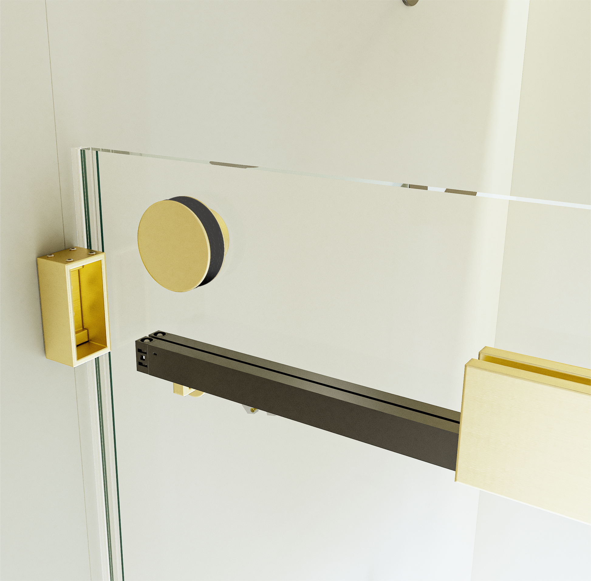 68 72 Inches *76 Inches Frameless Double Sliding Soft Close Shower Door, 3 8 Inches 10Mm Thick Sgcc Tempered Glass Door, Brushed Gold Brushed Gold Glass Metal