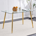 Modern Minimalist Rectangular Glass Dining Table For 4 6 With 0.31