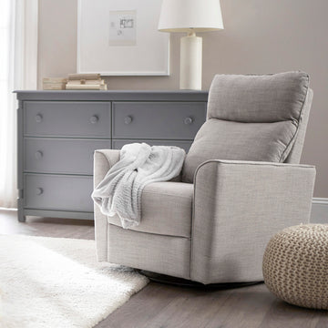 Soho Swivel Glider In Grey Grey Fabric