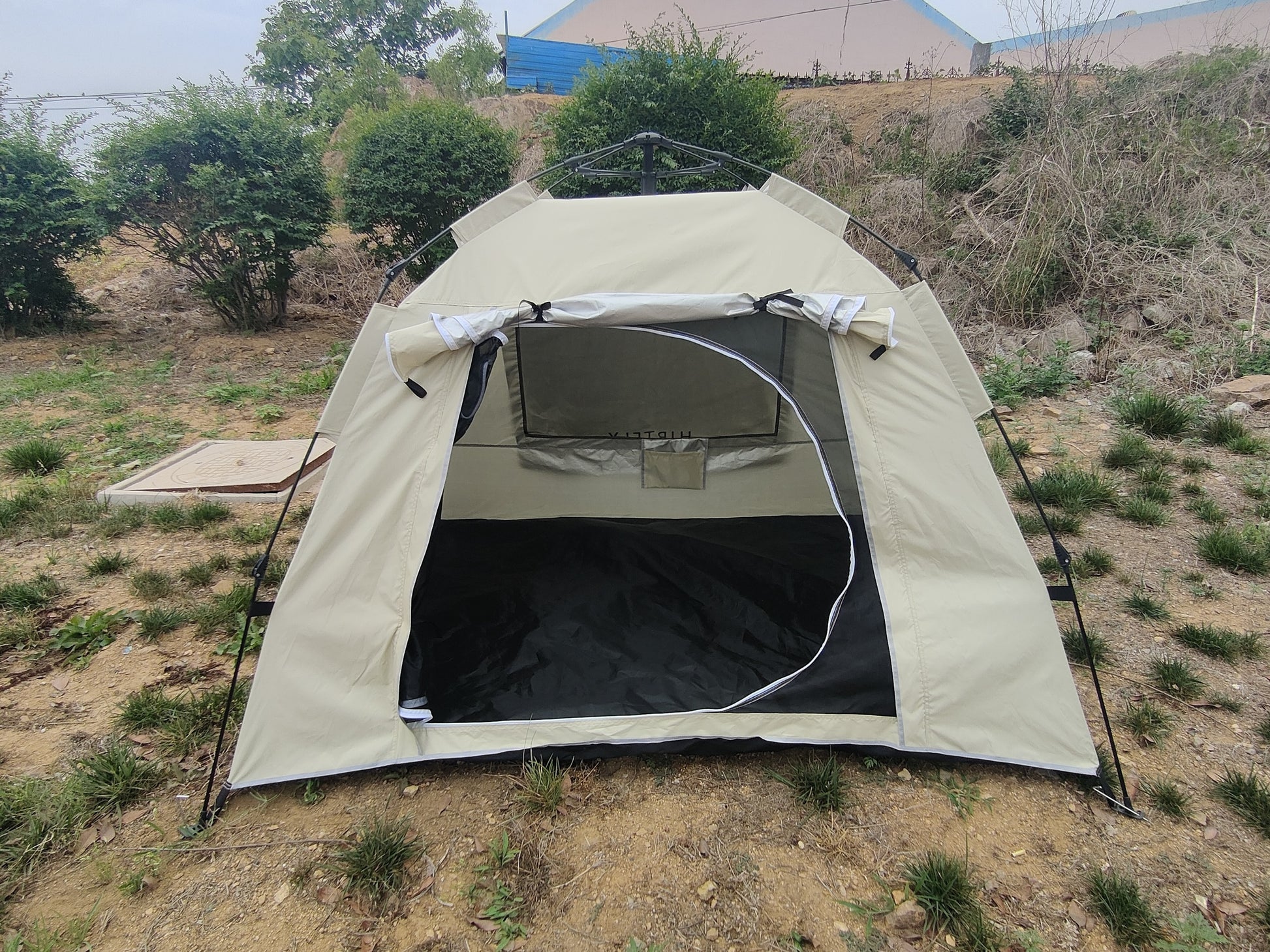 Tent, Quick Opening Automatic Tent, Waterproof And Uv Resistant Tent, Suitable For 2 3 People Camping, Picnic, Outdoor Travel Tent Beige Beige Classic Polyester