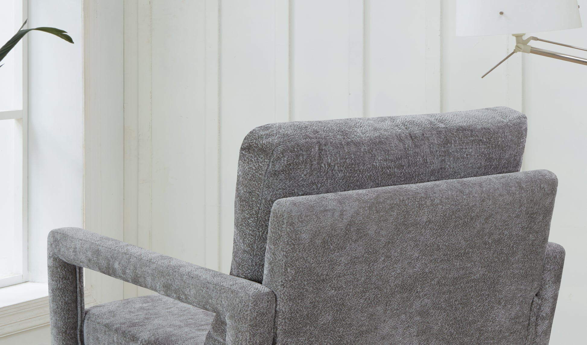 Mid Century Armchairaccent Chair With Chenille Armrest & Soft Cushion For Living Room, Bedroom, Home Office, Study, Grey Gray Light Brown Primary Living Space American Design,Modern Birch Foam Wood Fabric