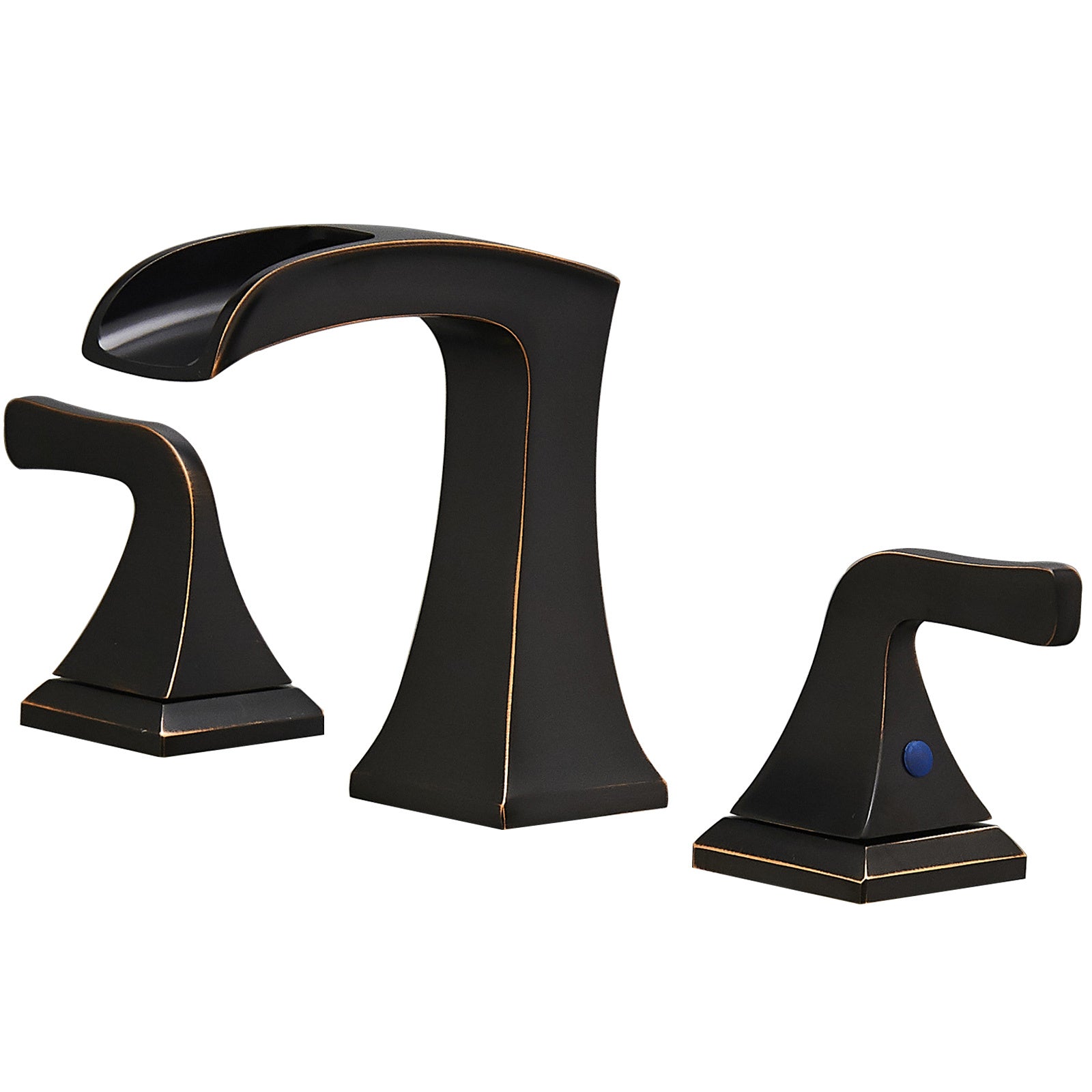 8" Widespread Waterfall Sink Faucet With Two Handles Oil Rubbed Bronze Oil Rubbed Bronze Brass