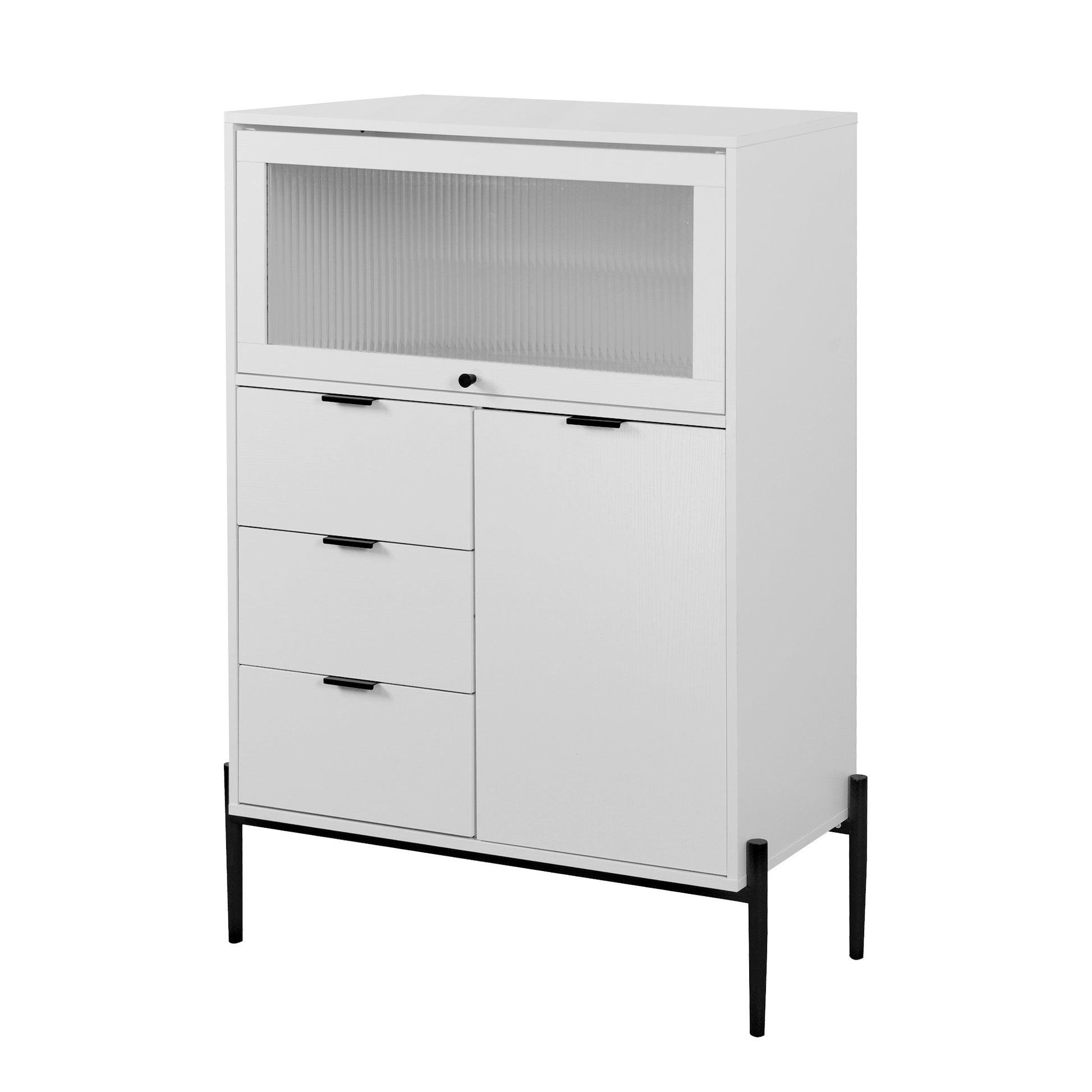 Sideboard With 3 Drawers ,1 Door And 1 Glass Door