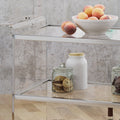 Bar Cart Clear Rattan Metal