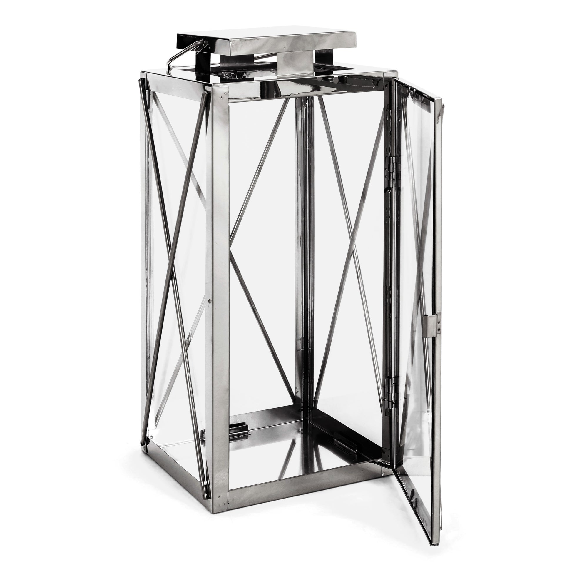 Deborah 14"H Stainless Steel Lantern Silver Stainless Steel