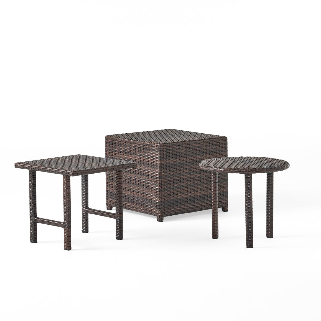 Lido 3Pc Table Set - Brown Multi Rattan