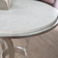 Fordoche Round Accent Table Silver Silver Marble
