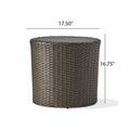 Kingstown Rd Barrel Side Table - Grey Rattan