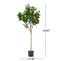 150Cm Artificial Lemon Tree Green Iron Plastic