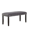 Napoli Velvet Dining Bench Gray Dark Gray Wood