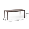 Dining Table With Square Leg Brown Solid Wood Mdf