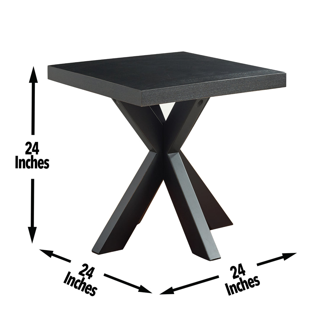 Harris End Table Black Black Wood