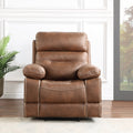 Rudger Manual Recliner Chair Brown Dark Brown Wood