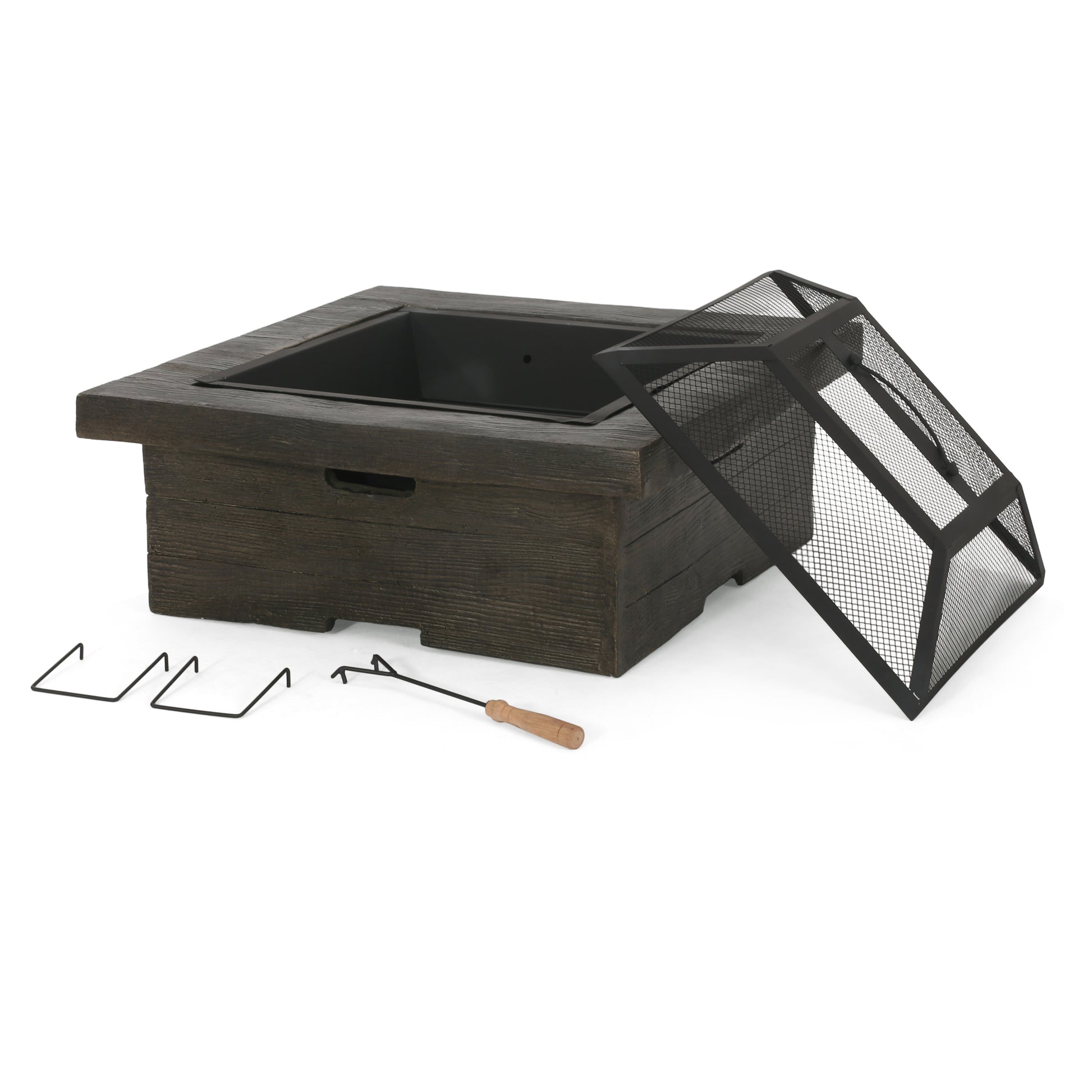 Mgo 29 Square Wood Burning Fire Pit Grey Magnesium Oxide
