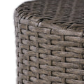 Kingstown Rd Barrel Side Table - Grey Rattan