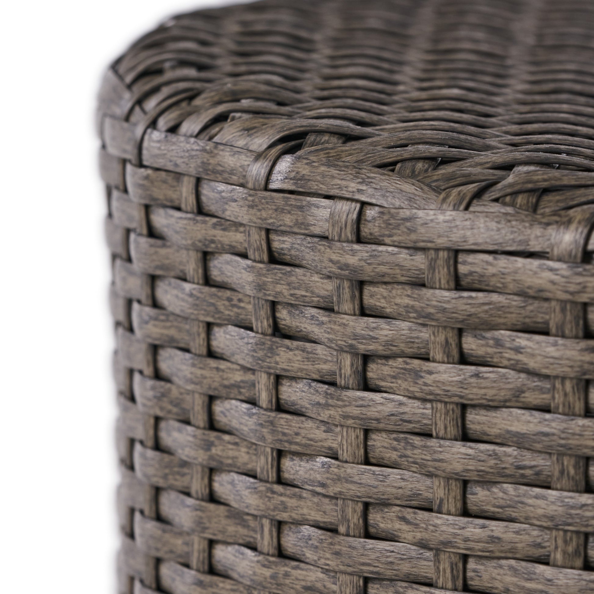 Kingstown Rd Barrel Side Table - Grey Rattan