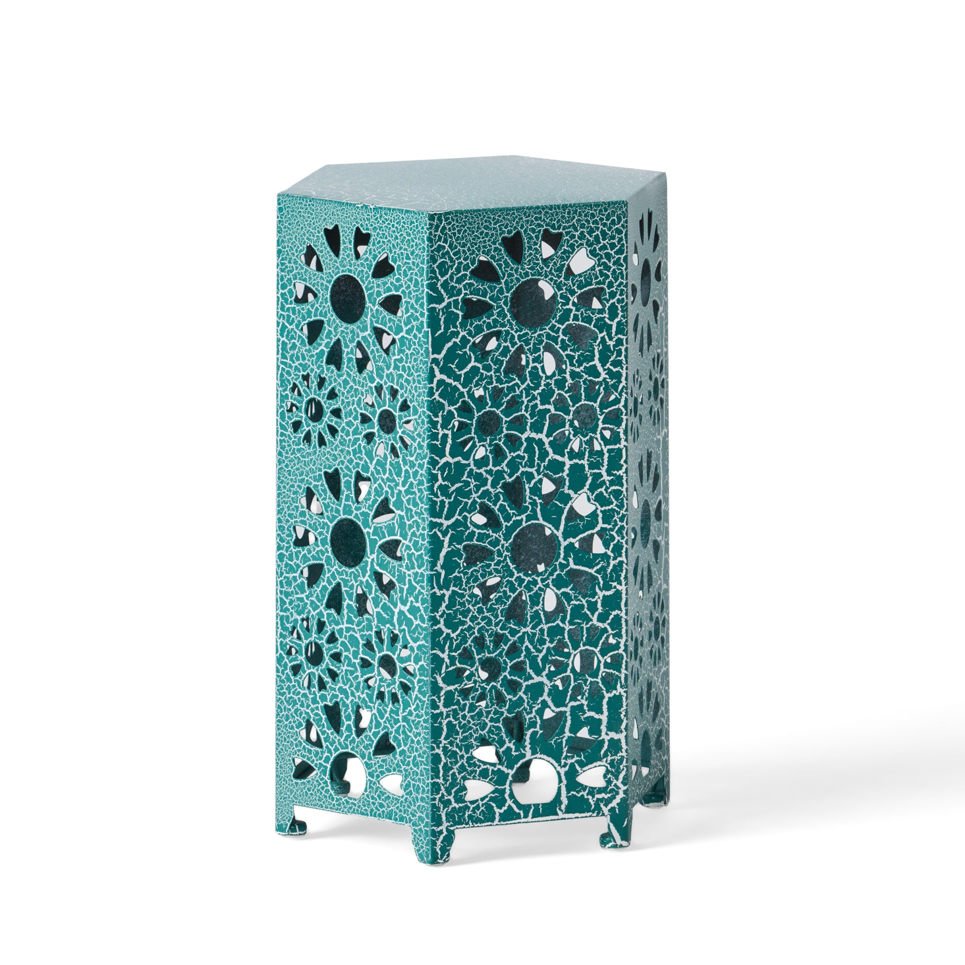 Eliana 12" Side Table - Teal Iron