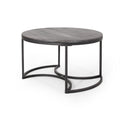 COFFEE TABLE SET black+silver-wood