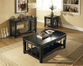 Classic Styling With Ebony Finish Affordable Occasional Tables Bottom Shelves, Elegant Lattice Ends Ebony Solid Wood Mdf