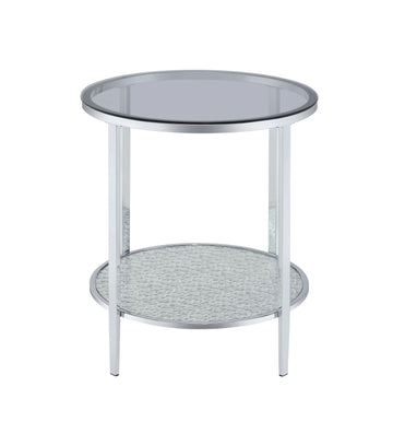 Frostine Side Table Silver Silver Metal