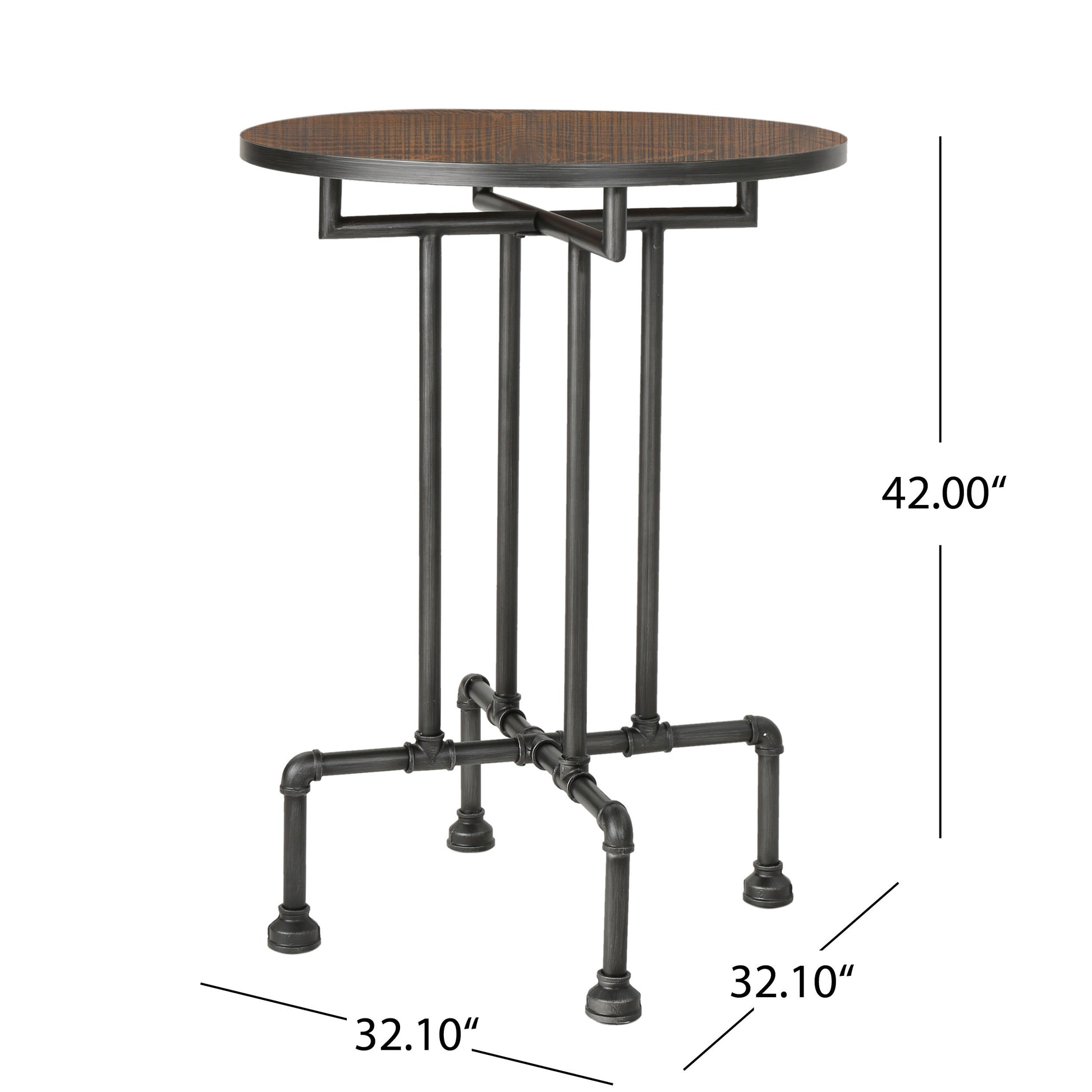 Bar Table Brown Black Mdf