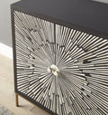 Amika 2 Door Sunburst Bone Cabinet Black Black Wood