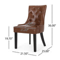 Cheney Dining Chair Kd Mp2 Set Of 2 Light Brown Pu