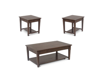 Crestline 3 Piece Table Set Brown Brown Wood