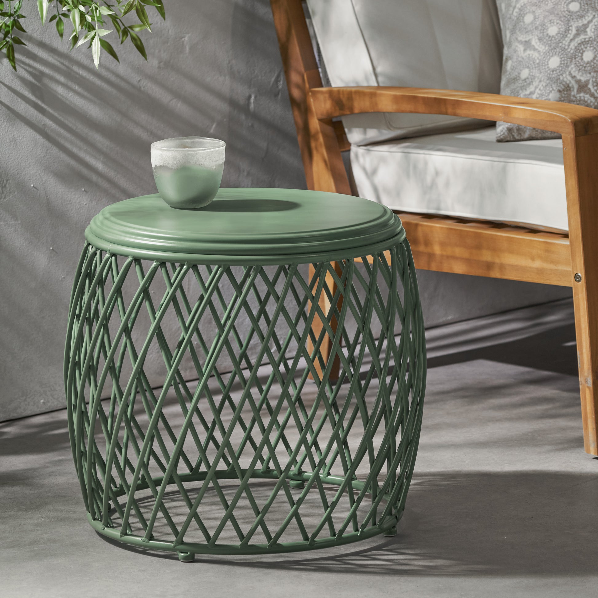 Alamera 19.75 Side Table Green Iron