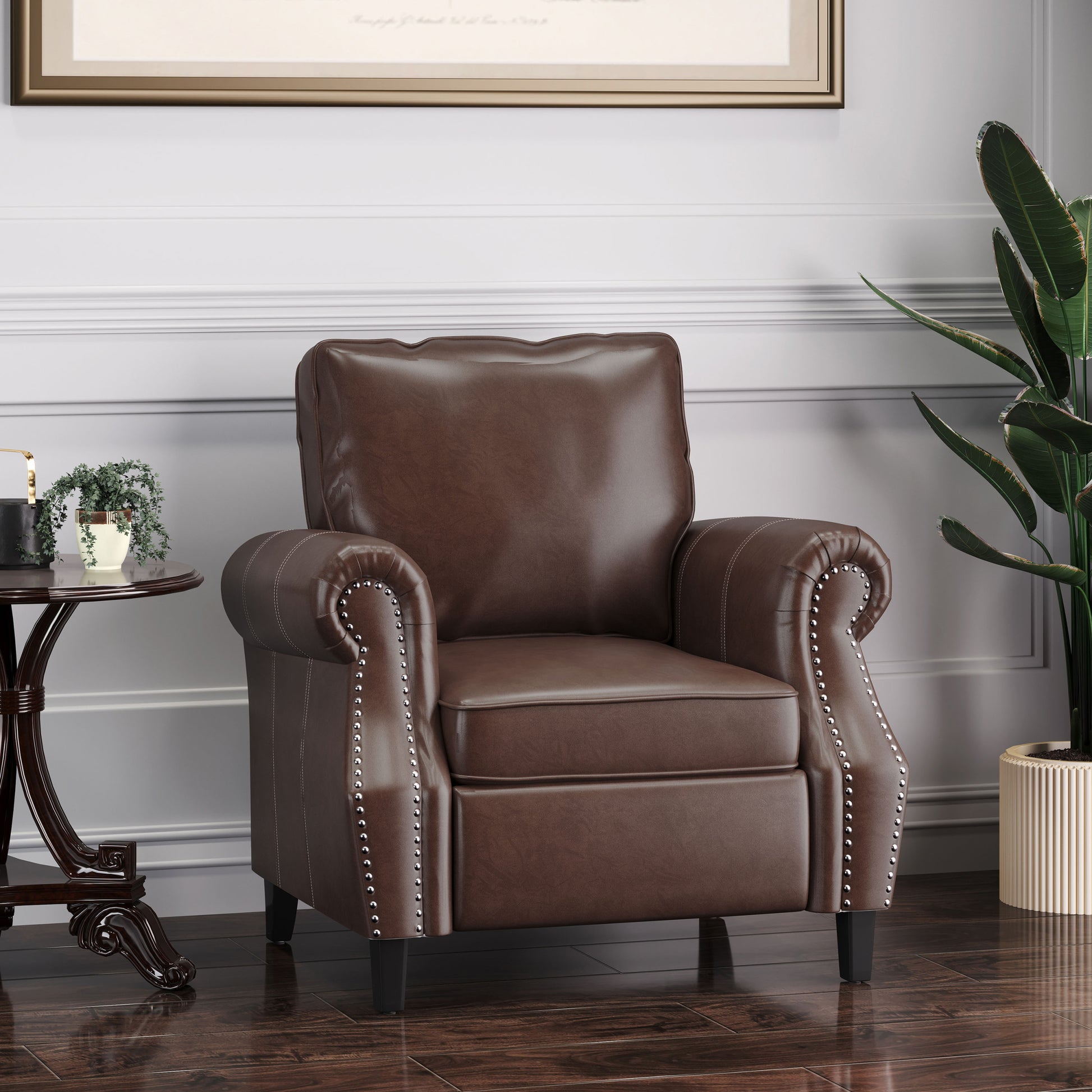 Club Chair Dark Brown Pu