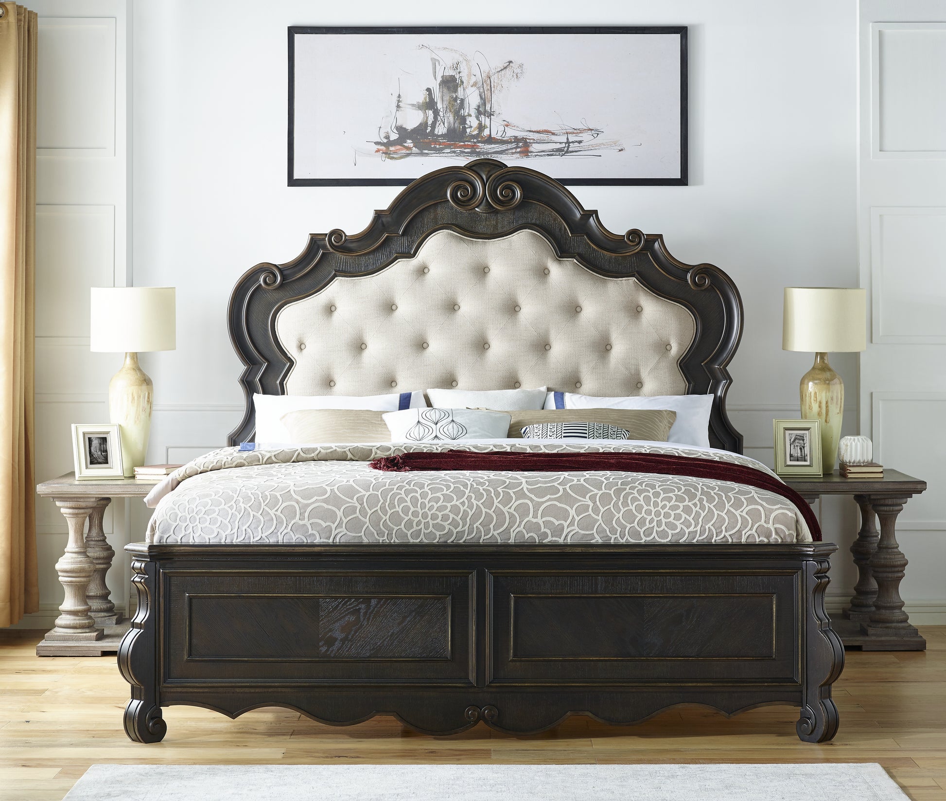 Rhapsody King Bed Dark Brown King Dark Brown Faux Leather