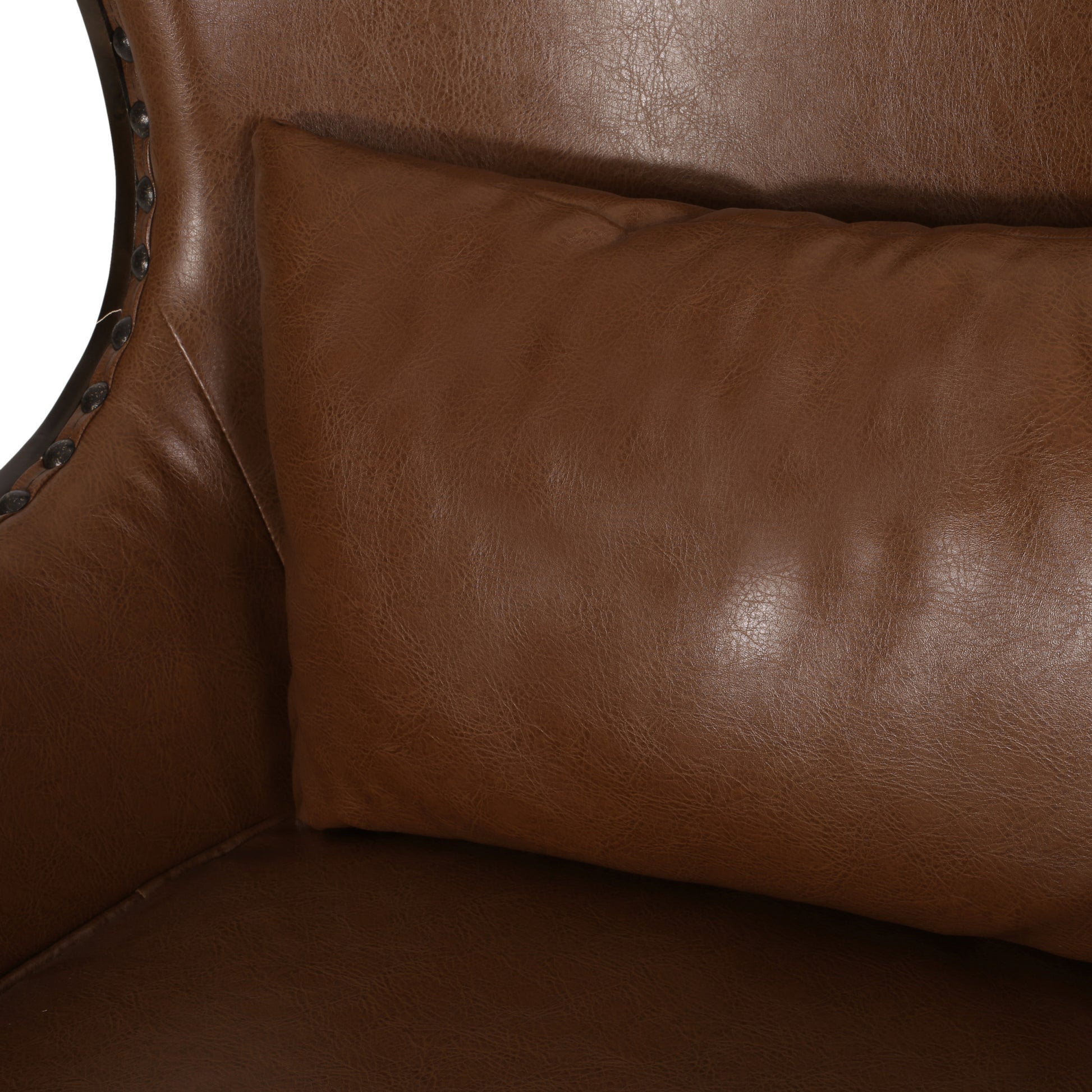 Accent Chair Light Brown Pu
