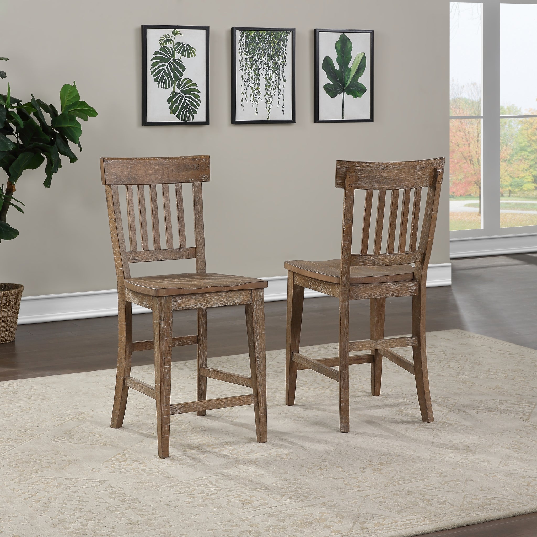 Riverdale Counter Chair Set Of 2 Dark Brown Dark Brown Wood