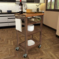 Belden Kitchen Cart Gray - Dark Brown Wood