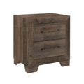 Plinz Brown 2 Drawer Nightstand Brown Engineered Wood