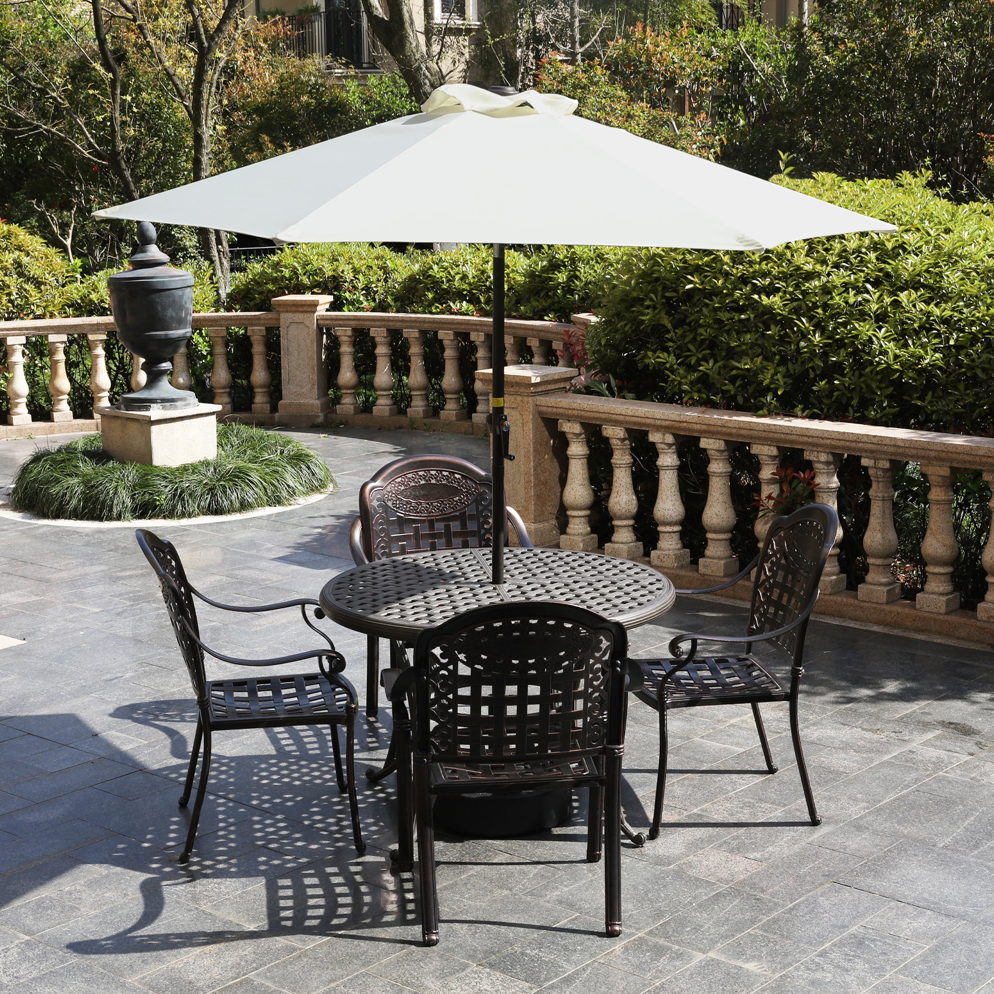 in store patio umbrella hoe 7.5Ft Patio Umbrella Outdoor Table Market Umbrella With Push Button Ti