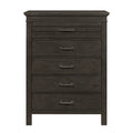 1Pc Charcoal Gray Finish 5 Drawers Chest Transitional Style Wooden Bedroom Furniture Charcoal Grey Bedroom Transitional Wood