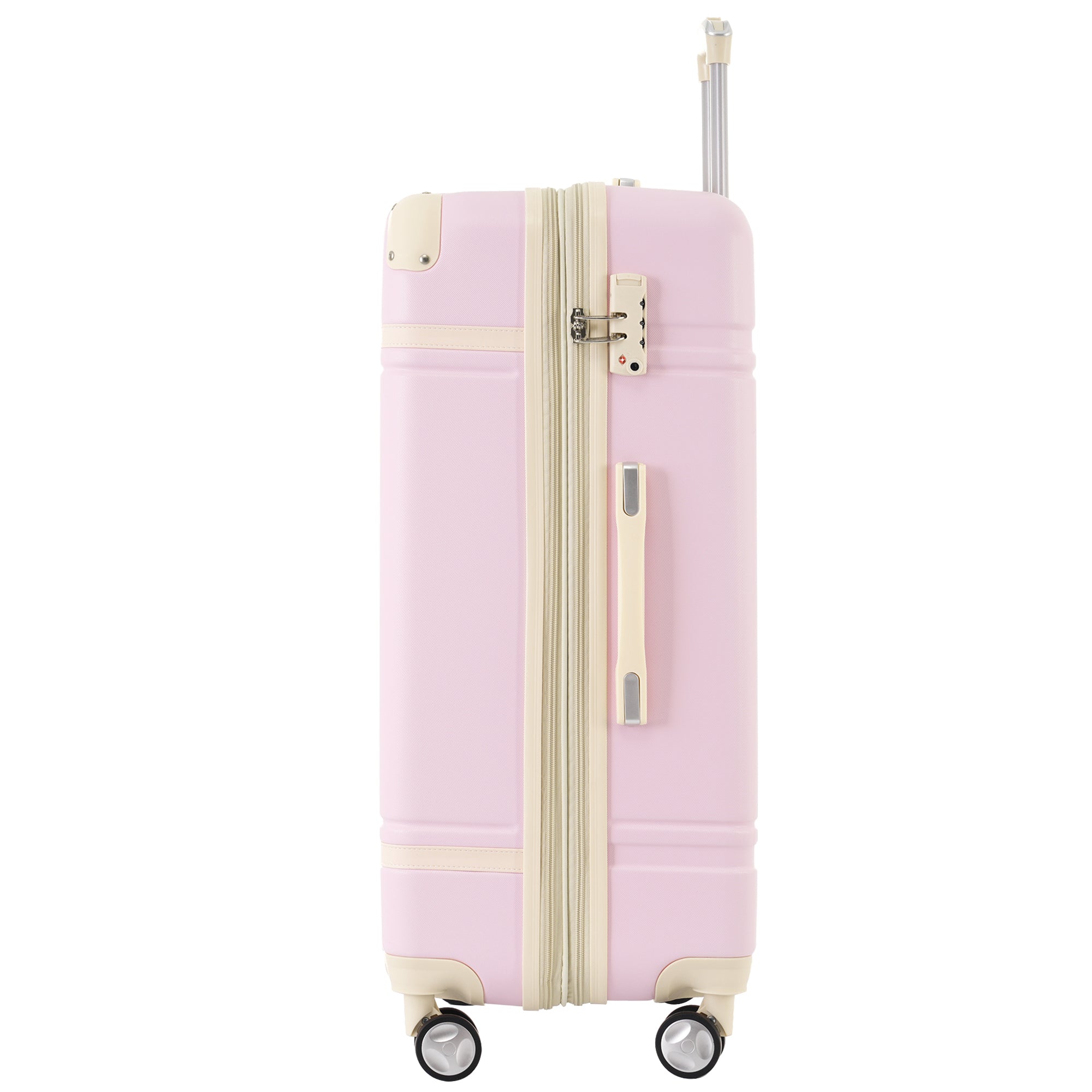 3pcs Luggage Sets with 20 24 Suitcase and Cosmetic Case Lightweight Luggage with TSA Lock Light Pink