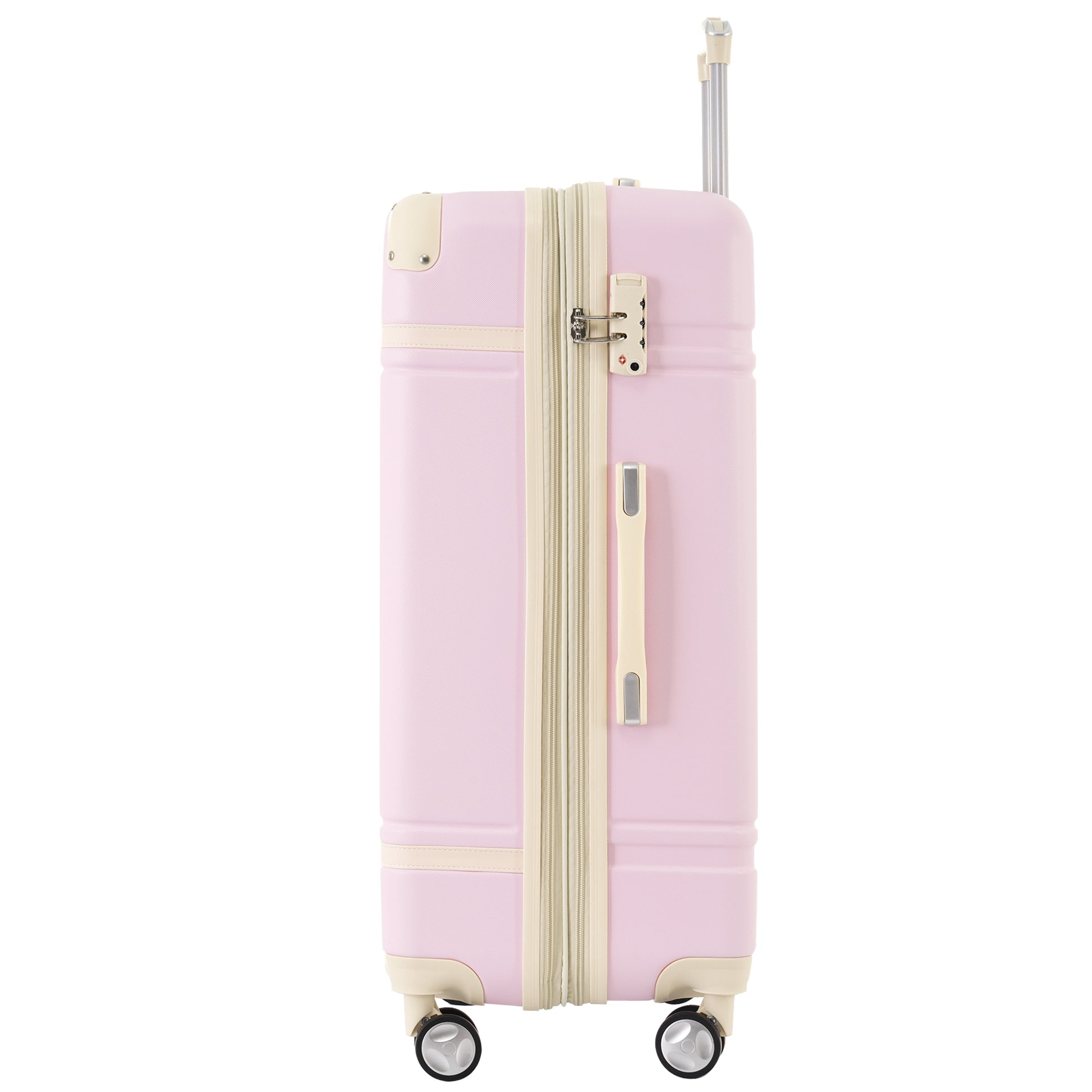 Hardshell Luggage Sets 3 Pieces 20" 24" Luggages And Cosmetic Case Spinner Suitcase With Tsa Lock Lightweight,Light Pink Light Pink Abs