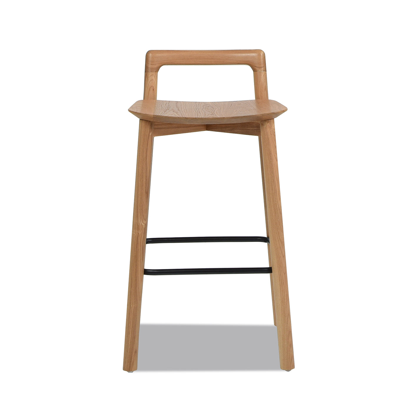 Sven 26.5" Modern Minimalist Low Back Wood Counter Stool, Natural Blonde Ash Wood Brown Wood Solid Wood