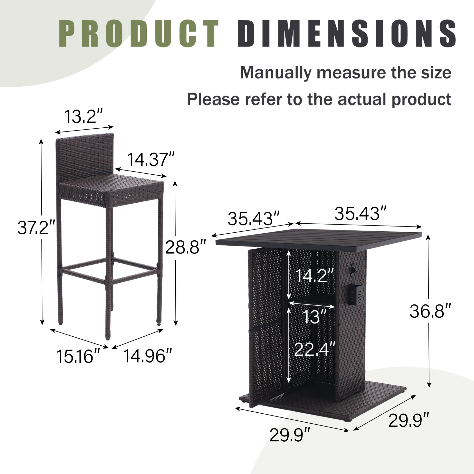 5 Piece Outdoor Conversation Bar Set,All Weather Pe Rattan And Steel Frame Patio Furniture With Metal Tabletop And Stools For Patios, Backyards, Porches, Gardens, Poolside Coffee No Coffee Rattan Metal