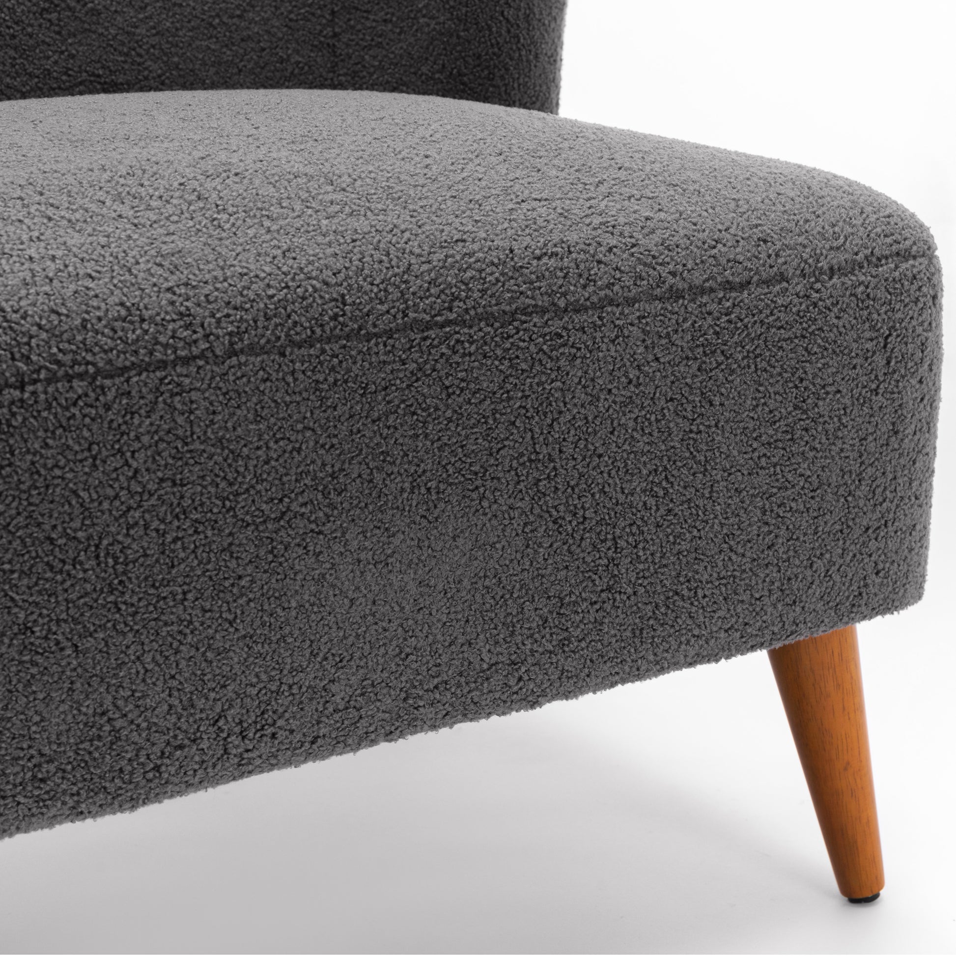 Veda Boucle Accent Chair Grey Gray Foam Boucle