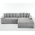 Arrived Oversized Two Piece Couches, L Shaped Sofa, Corduroy, Right Chaise Daybed,With Armrests,Eight Throw Pillows,Corner Sofa,Easy To Assemble, Gray Gray Polyester Wood Primary Living Space Medium Soft Pillow Back Modern Square Arms Wood 3 Seat