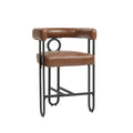 Coolmore Bar Stools Set Of 2, Modern Bar Stool With Back, Black Metal Frames, Upholstered Bar Stools For Kitchen Island, Pub, Club Light Brown Pu Light Brown Dining Room Foam Pu Leather