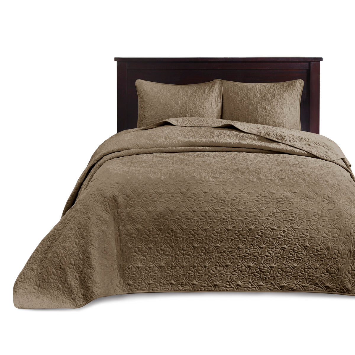 Reversible Bedspread Set Mocha King Mocha Cotton
