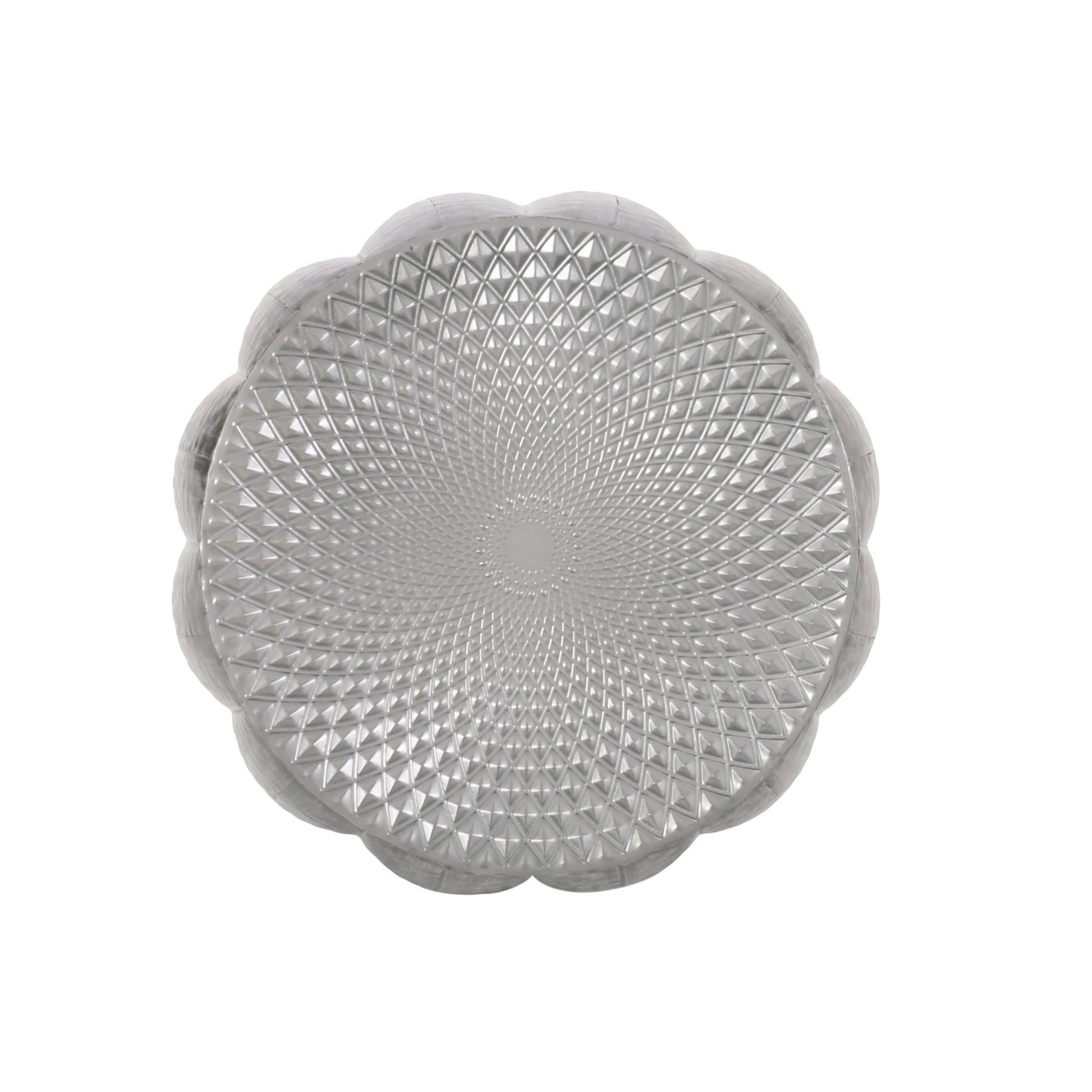 Metal Drum End Table Antique Silver Primary Living Space Contemporary Coffee & End Tables Iron