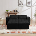 Convertible 3 In 1 Sleeper Sofa And Sectional Sofa With 4 Storage Space For Living Room,Corduroy Couch With 4 Pillows,Corduroy Black Corduroy 3 Seat