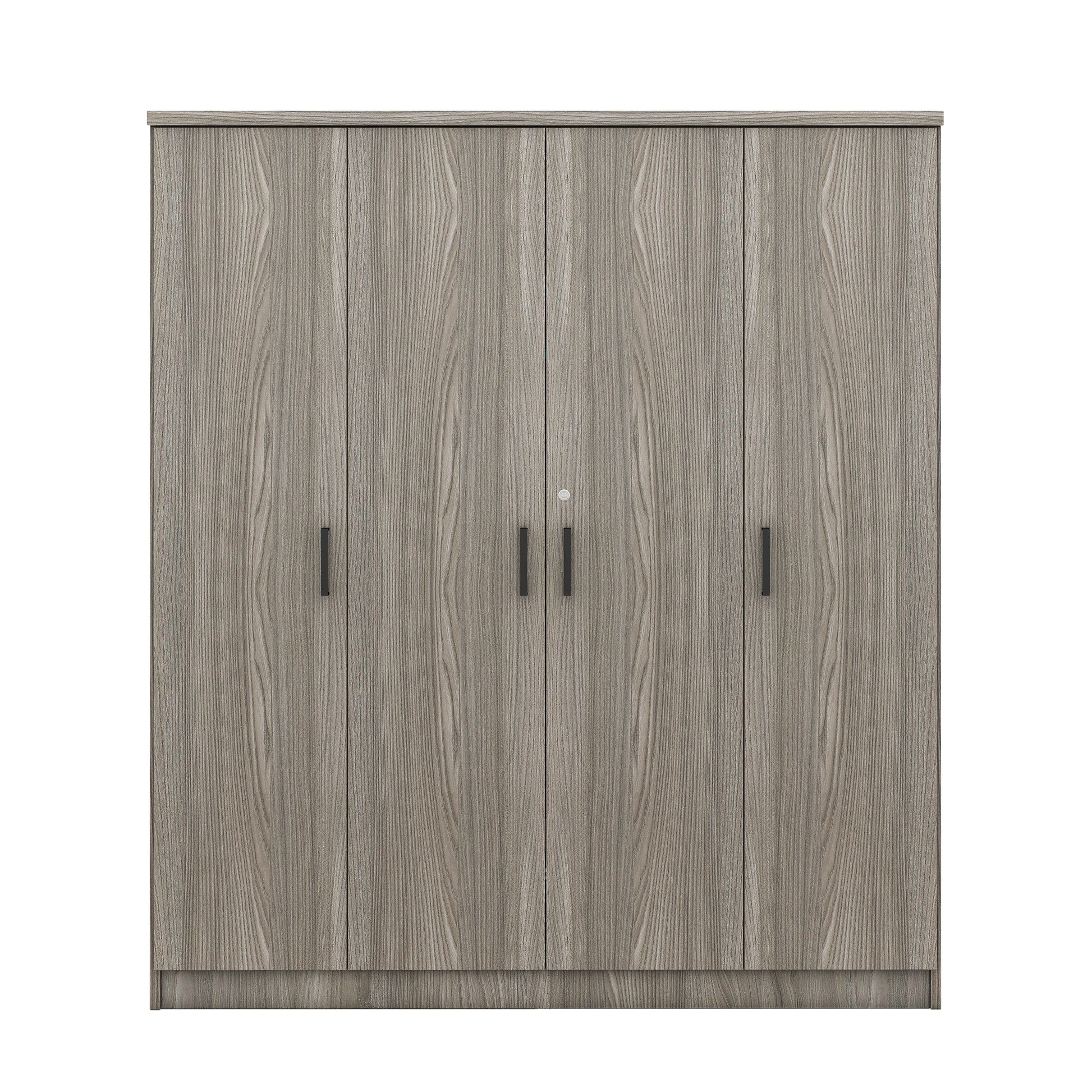 4 Door Wardrobe With 1 Drawer, Gray Grey Gray Bedroom Contemporary Mdf