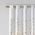 Grommet Top Metallic Animal Printed Total Blackout Curtain Only 1 Pc Panel White Gold Polyester